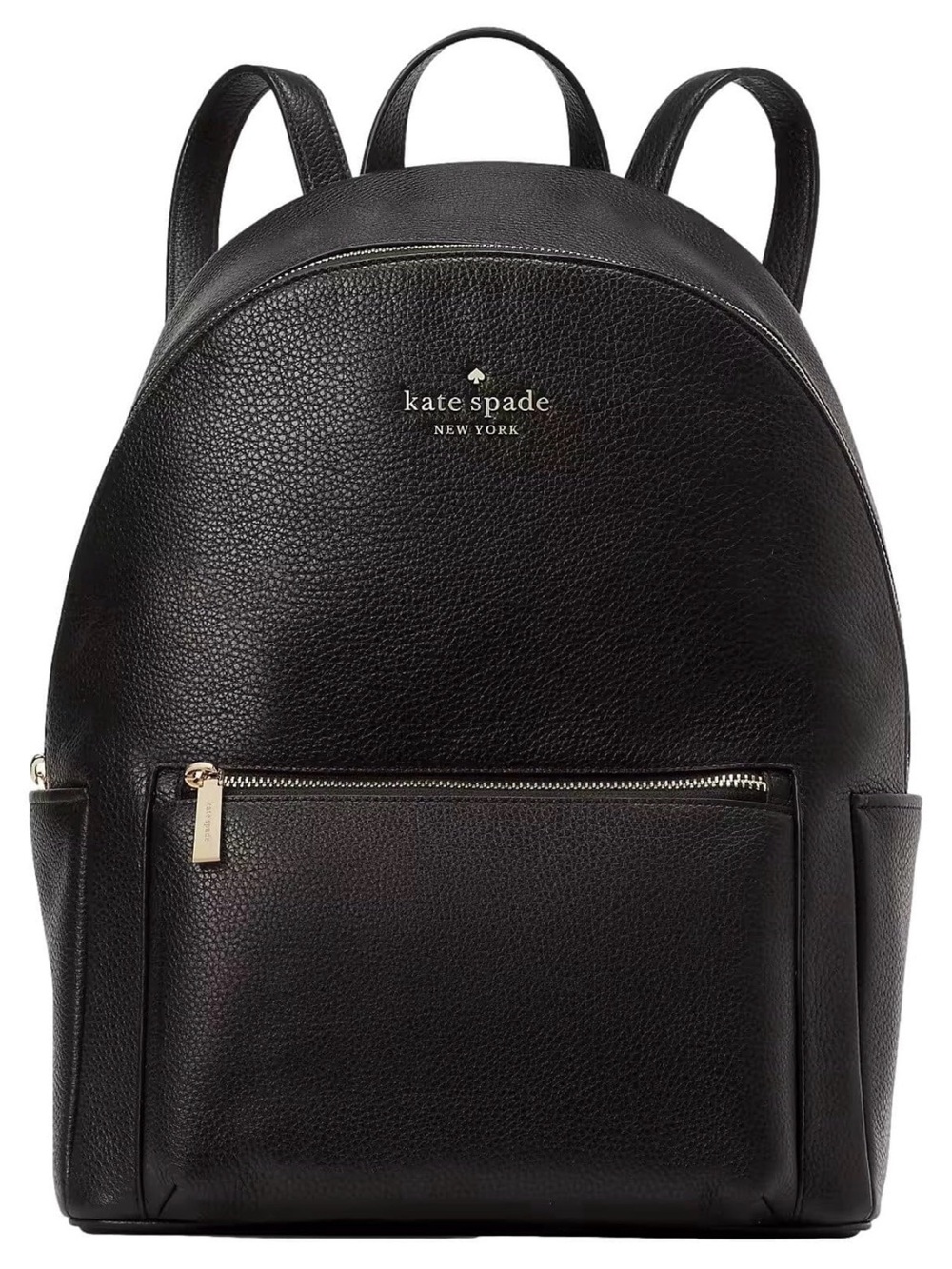 NWT kate spade new york Black Pebbled Leather Zip Backpack, Large
